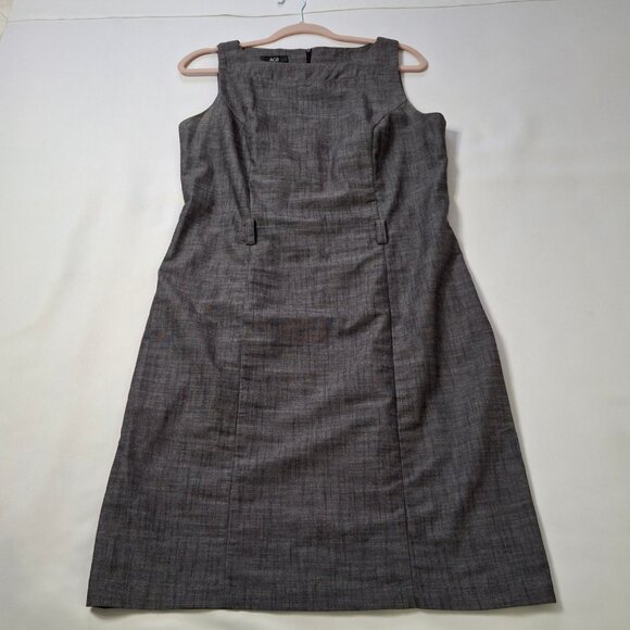 AGB Womens Sheath Dress Size 12 Gray Woven Princess Seams Back Zip - Picture 2 of 12